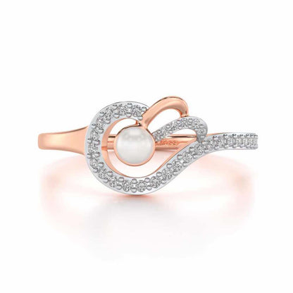 Quidditch Silver Pearl Ring - Rose Gold - Image 4