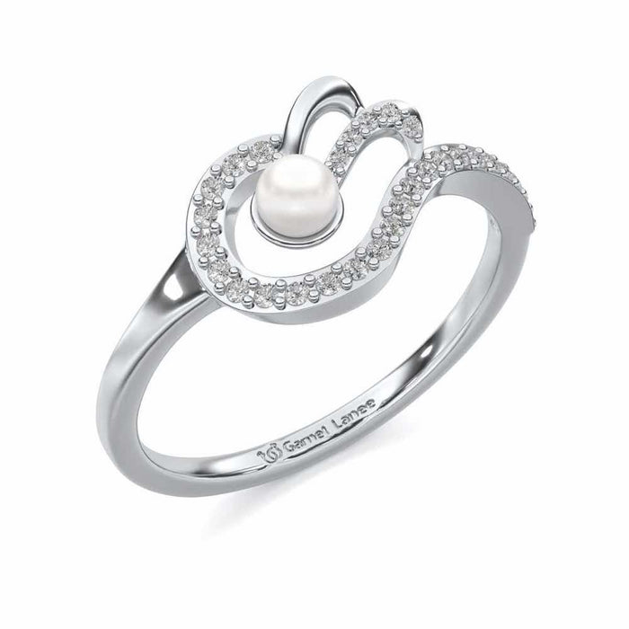 Quidditch Silver Pearl Ring - White Gold - Image 1