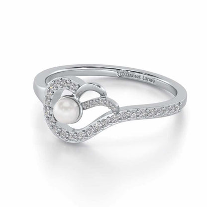 Quidditch Silver Pearl Ring - White Gold - Image 2
