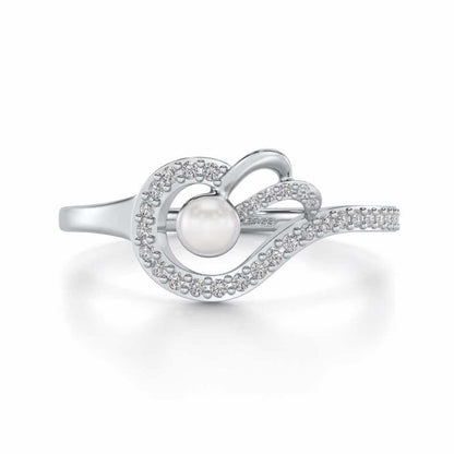 Quidditch Silver Pearl Ring - White Gold - Image 4