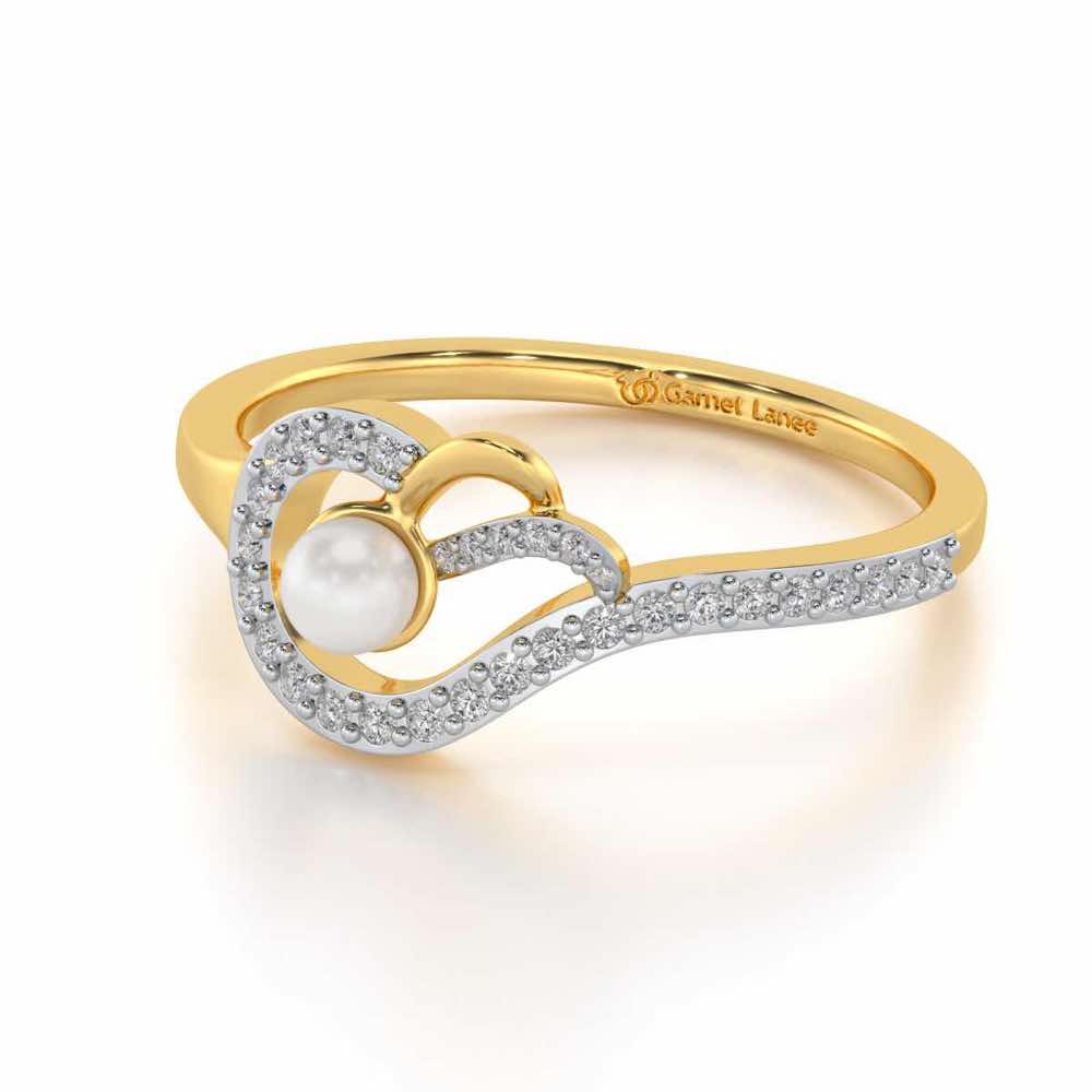 Quidditch Silver Pearl Ring - Yellow Gold - Image 2