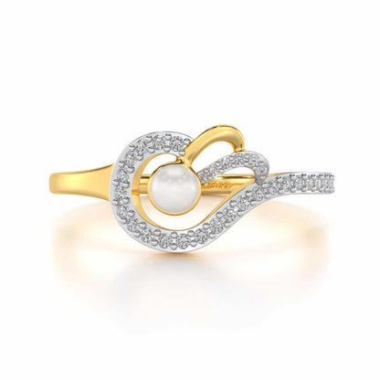 Quidditch Silver Pearl Ring - Yellow Gold - Image 4