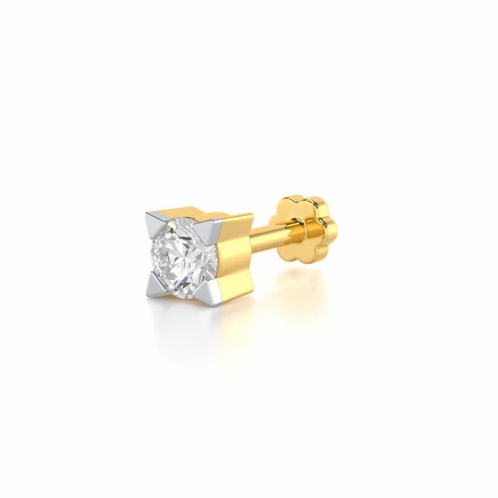 Quiet Charm Silver Nosepin - Yellow Gold - Image 2