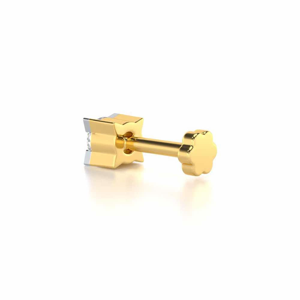 Quiet Charm Silver Nosepin - Yellow Gold - Image 4