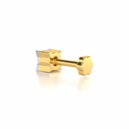 Quiet Charm Silver Nosepin - Yellow Gold - Image 4