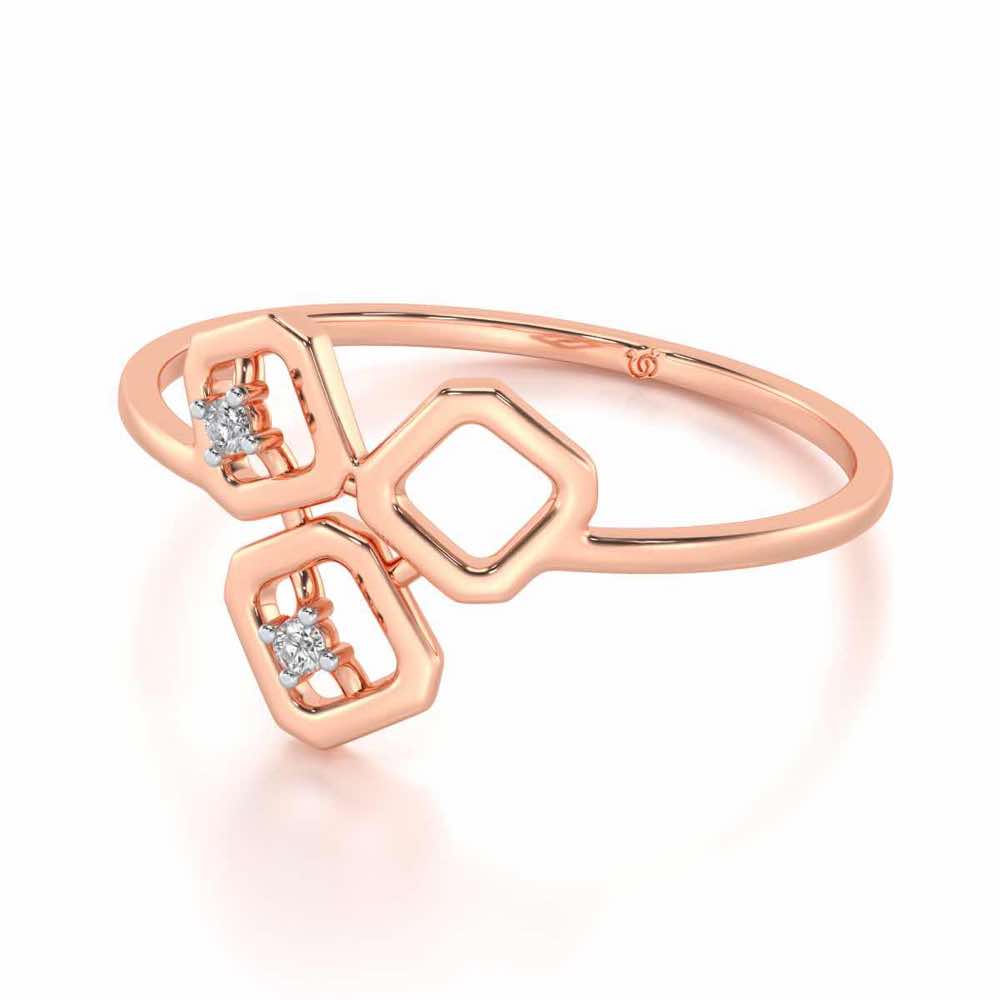 Quirky Fame Silver Ring - Rose Gold - Image 2