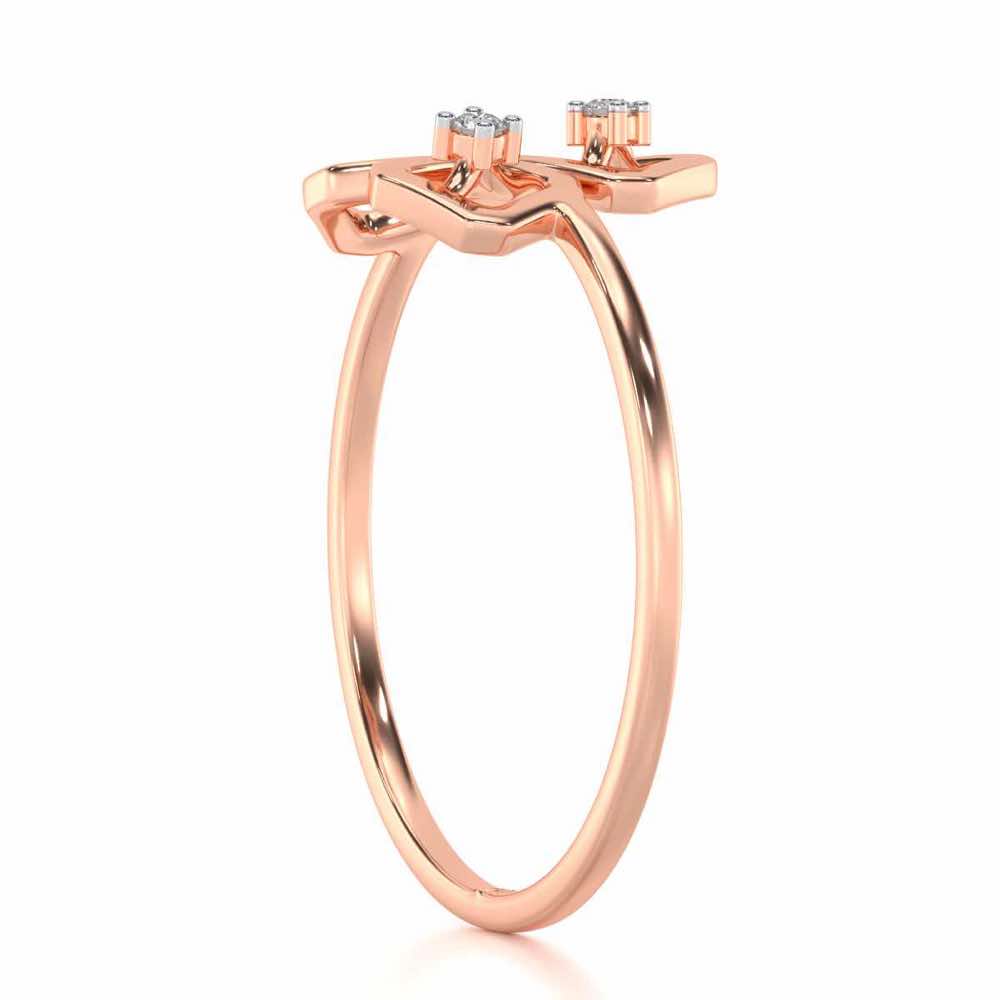 Quirky Fame Silver Ring - Rose Gold - Image 3