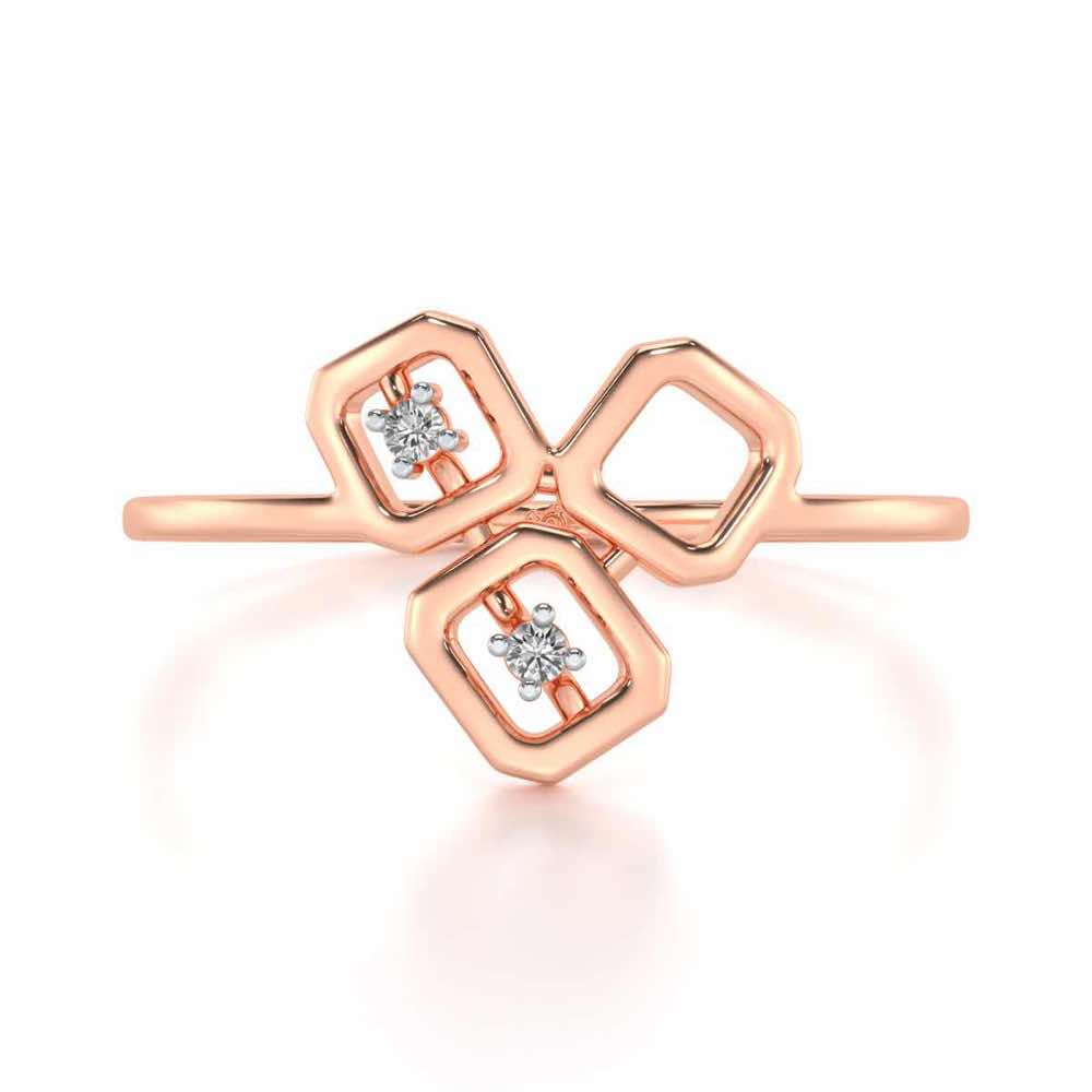 Quirky Fame Silver Ring - Rose Gold - Image 4