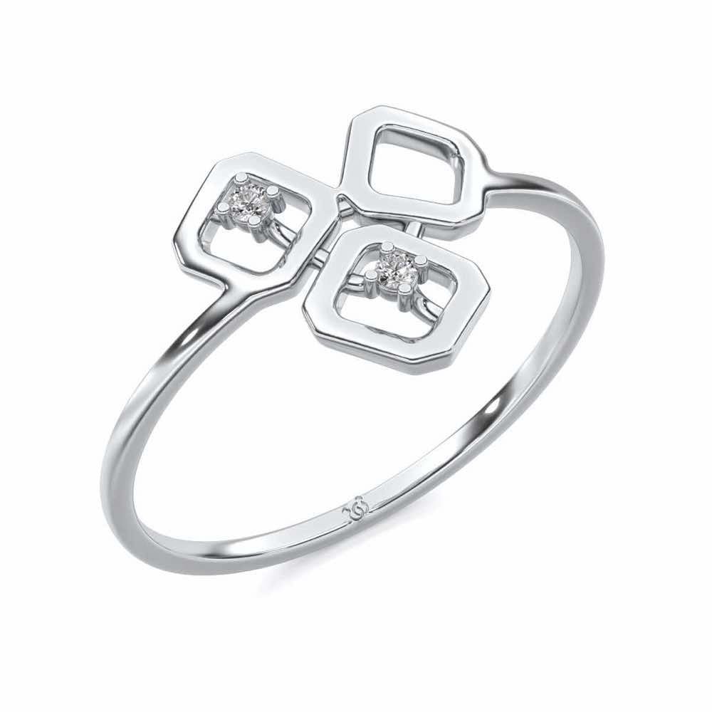 Quirky Fame Silver Ring - White Gold - Image 1
