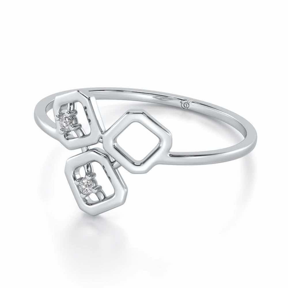Quirky Fame Silver Ring - White Gold - Image 2
