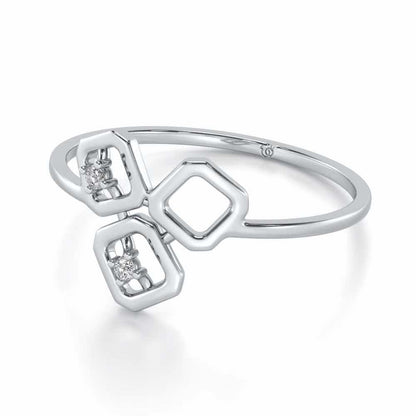 Quirky Fame Silver Ring - White Gold - Image 2