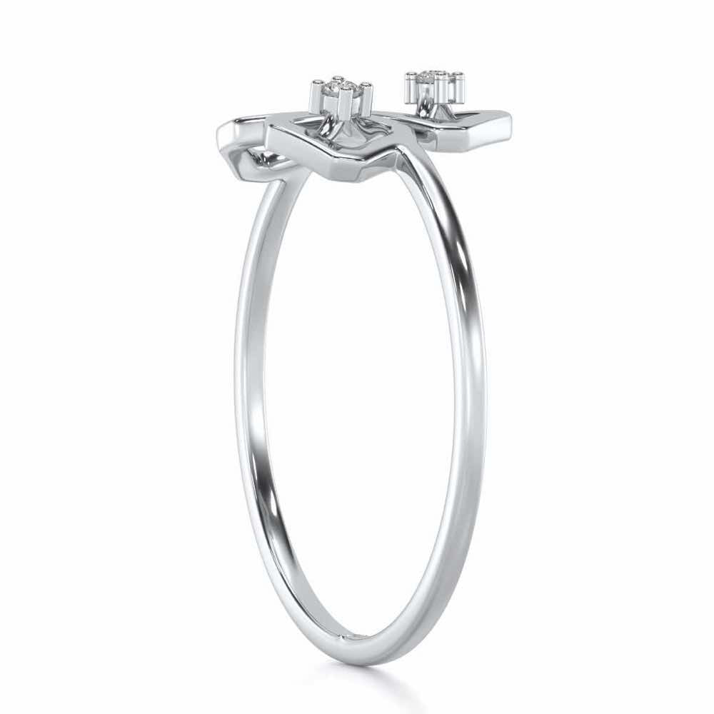 Quirky Fame Silver Ring - White Gold - Image 3