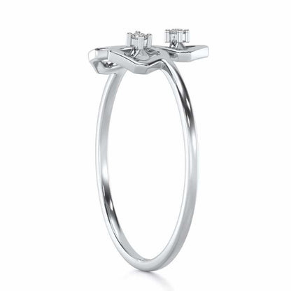 Quirky Fame Silver Ring - White Gold - Image 3