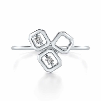 Quirky Fame Silver Ring - White Gold - Image 4