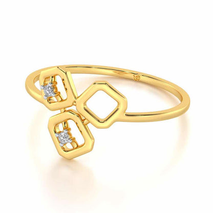 Quirky Fame Silver Ring - Yellow Gold - Image 2
