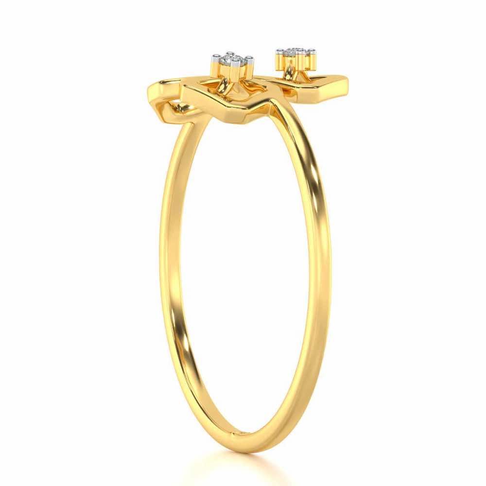 Quirky Fame Silver Ring - Yellow Gold - Image 3