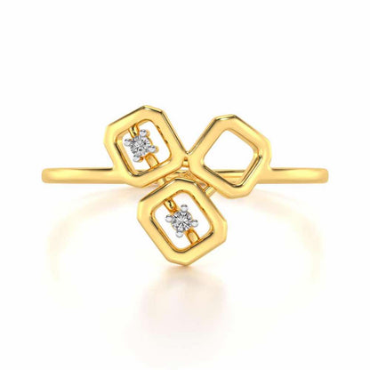 Quirky Fame Silver Ring - Yellow Gold - Image 4