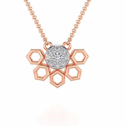 Quirky Hexa Silver Pendant - Rose Gold - Image 1