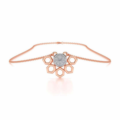 Quirky Hexa Silver Pendant - Rose Gold - Image 3