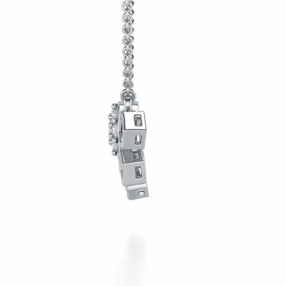 Quirky Hexa Silver Pendant - White Gold - Image 4