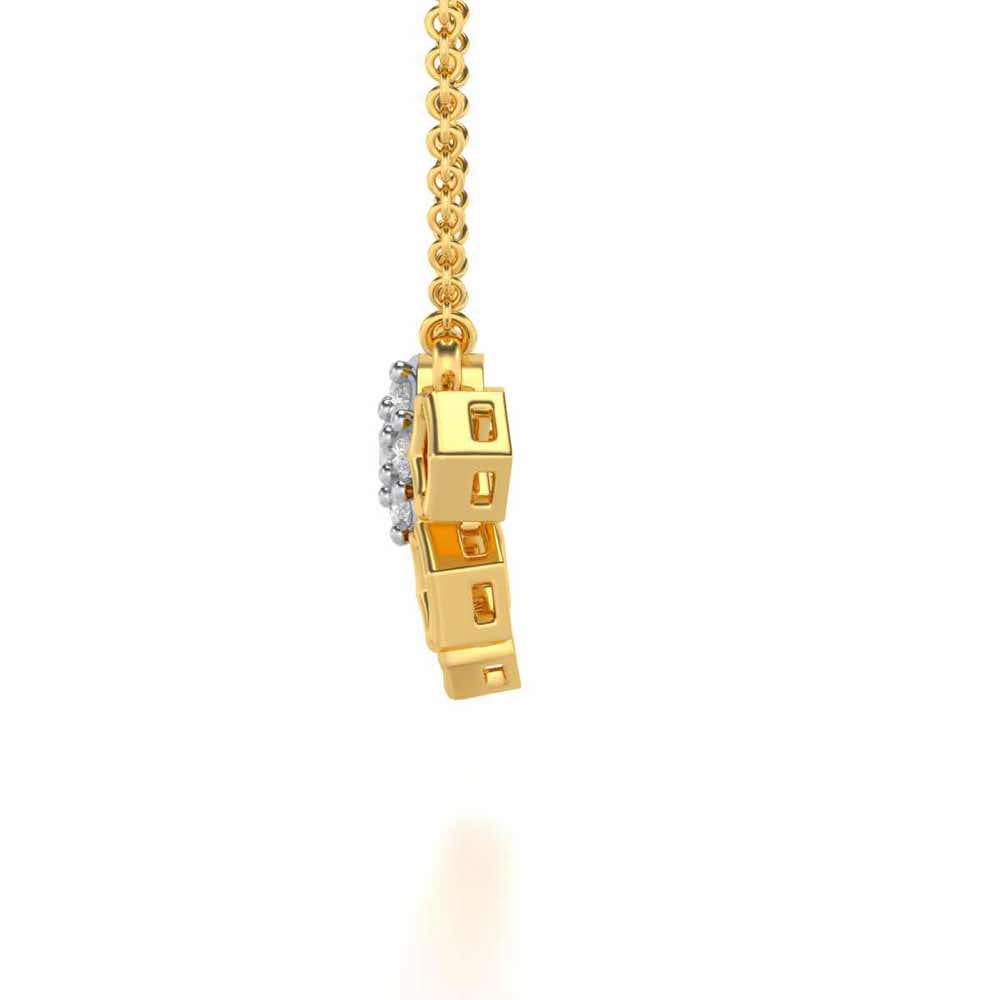 Quirky Hexa Silver Pendant - Yellow Gold - Image 4