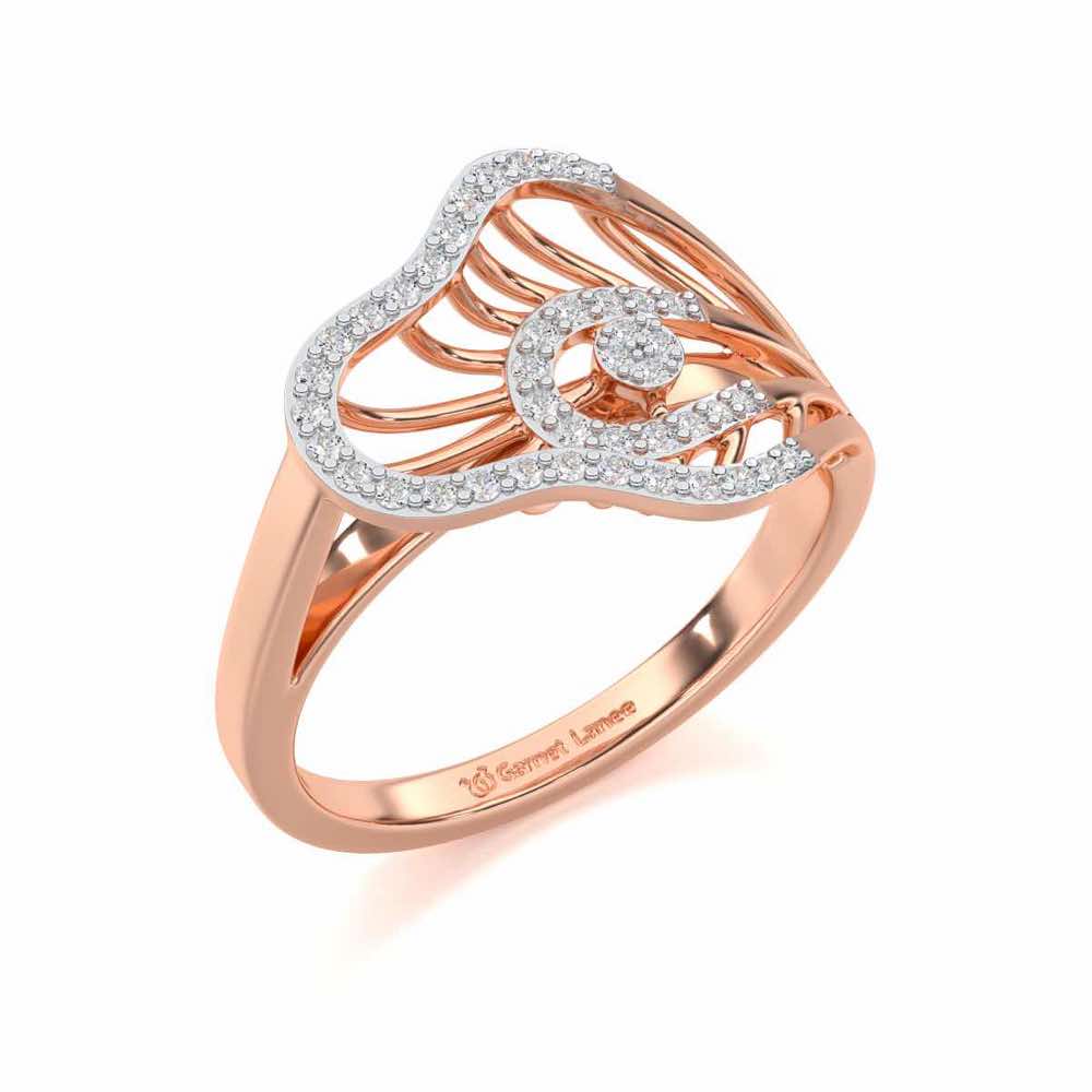 Quirky Shine Silver Ring - Rose Gold - Image 1