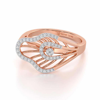 Quirky Shine Silver Ring - Rose Gold - Image 2