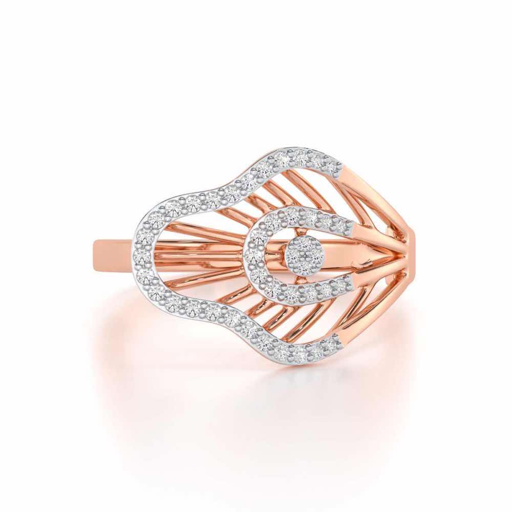 Quirky Shine Silver Ring - Rose Gold - Image 4