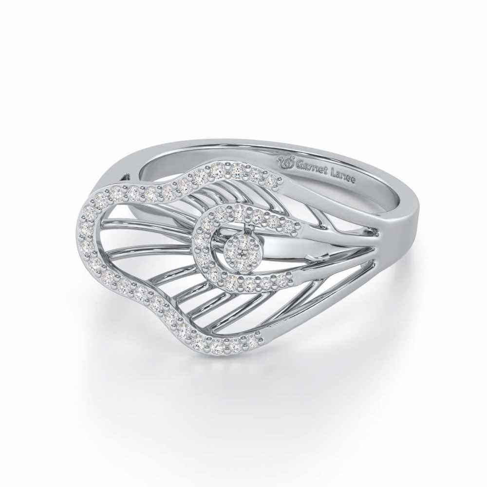 Quirky Shine Silver Ring - White Gold - Image 2