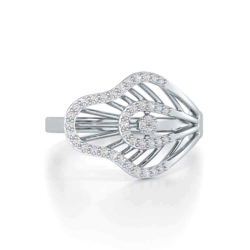 Quirky Shine Silver Ring - White Gold - Image 4
