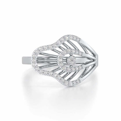 Quirky Shine Silver Ring - White Gold - Image 4
