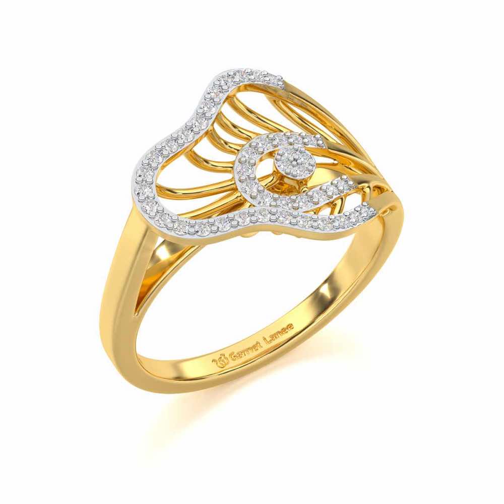 Quirky Shine Silver Ring - Yellow Gold - Image 1