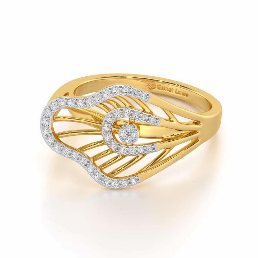 Quirky Shine Silver Ring - Yellow Gold - Image 2