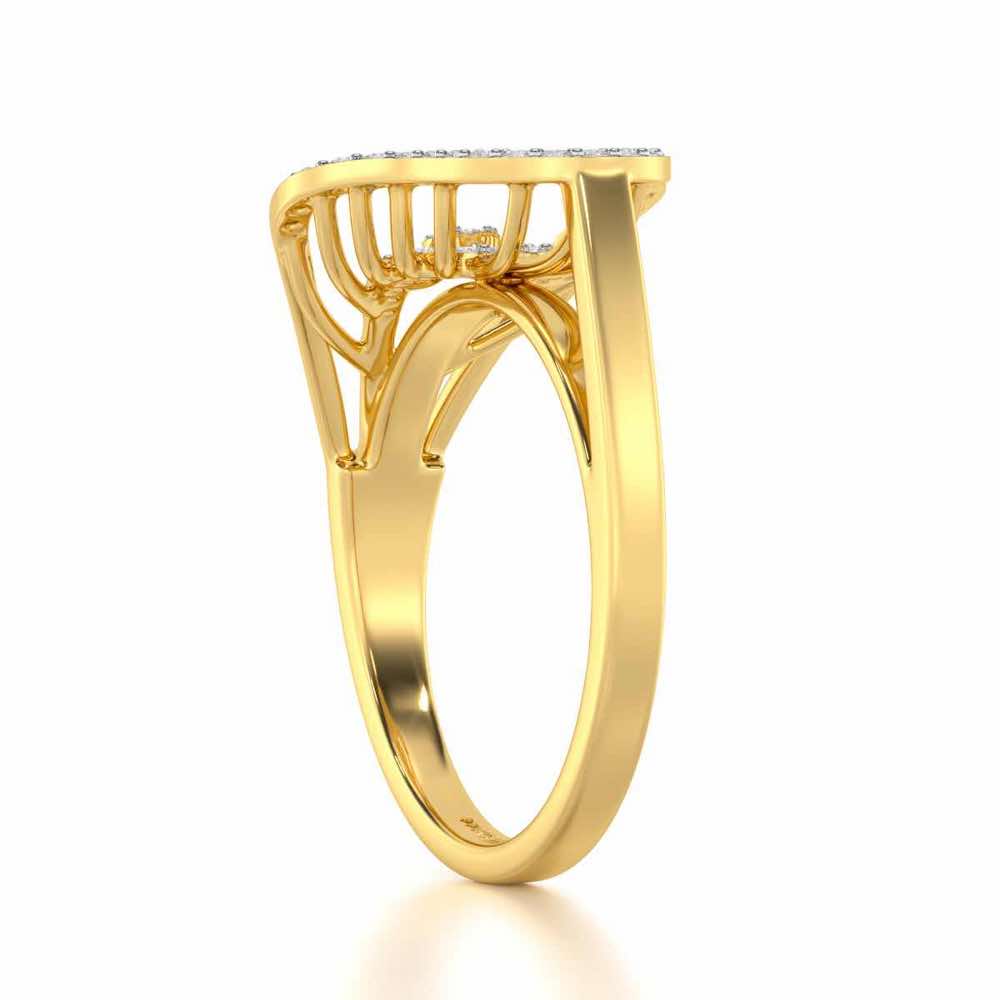 Quirky Shine Silver Ring - Yellow Gold - Image 3