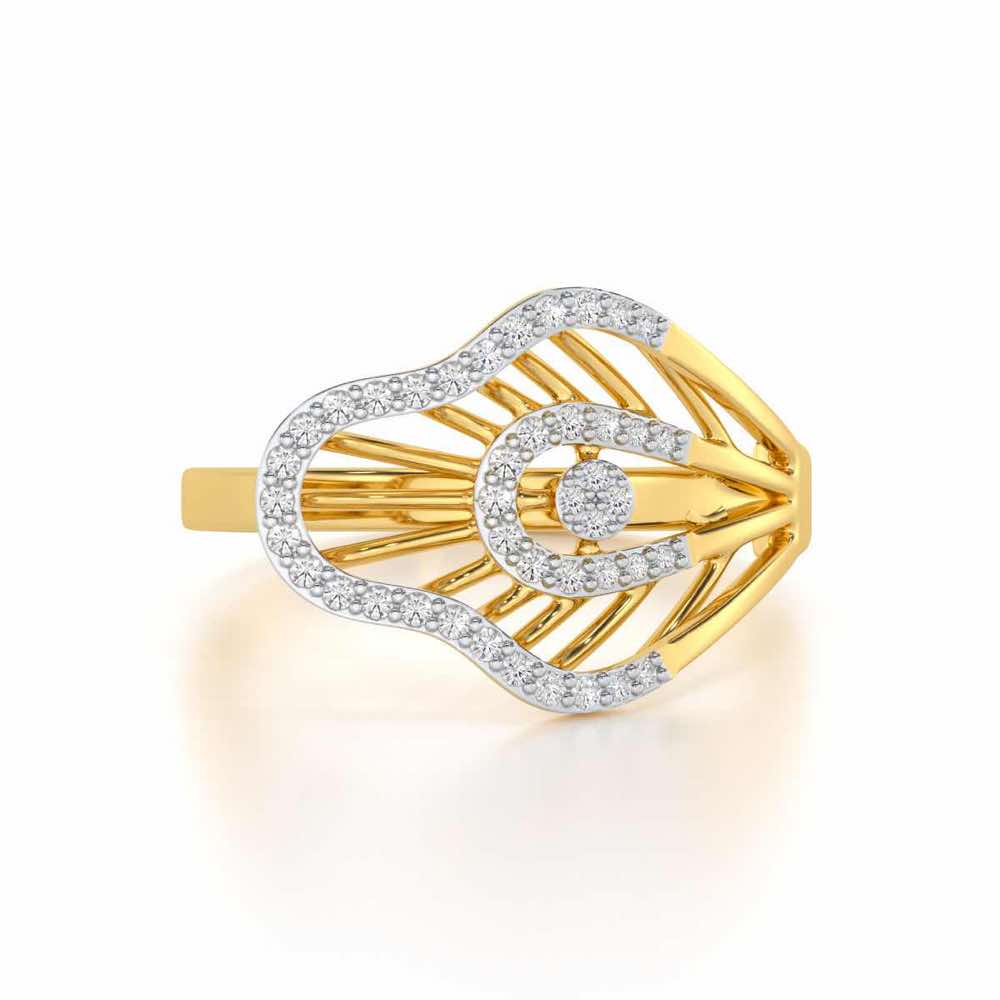 Quirky Shine Silver Ring - Yellow Gold - Image 4