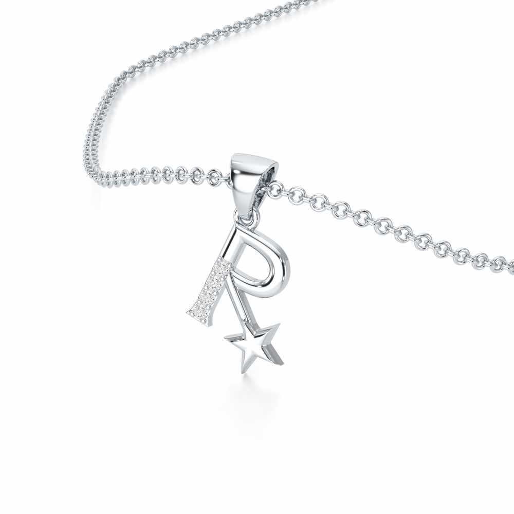R-Glint Silver Pendant - White Gold - Image 2