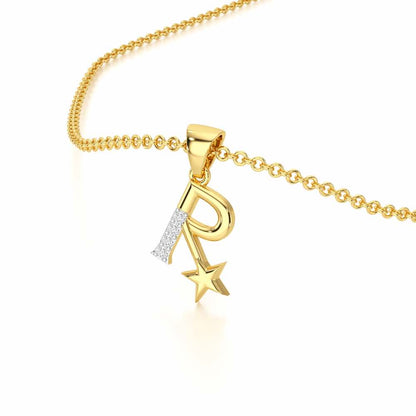 R-Glint Silver Pendant - Yellow Gold - Image 2