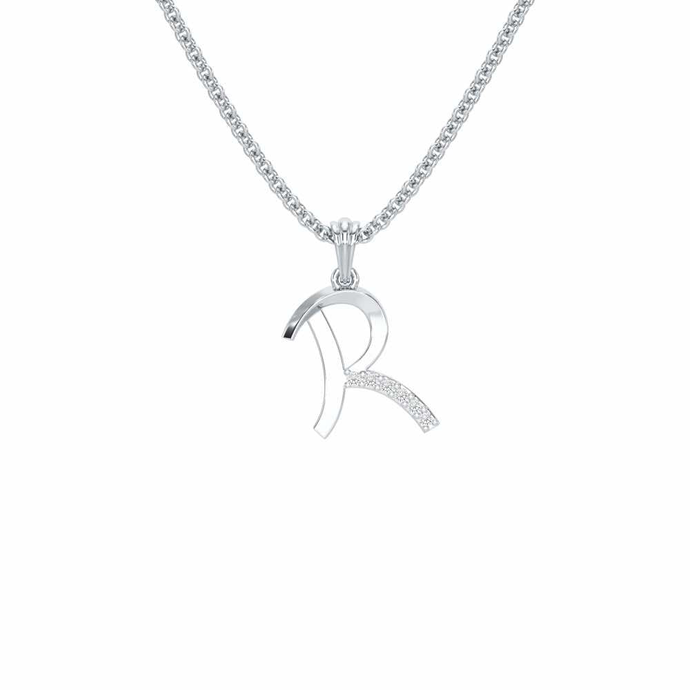 R-Luke Silver Pendant - White Gold - Image 1
