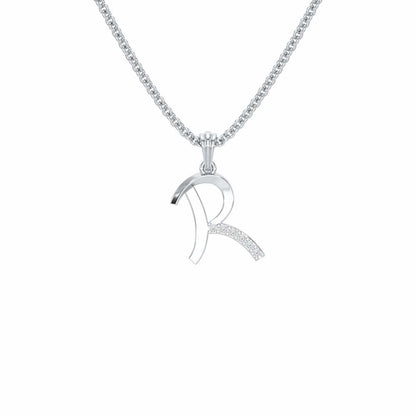 R-Luke Silver Pendant - White Gold - Image 1