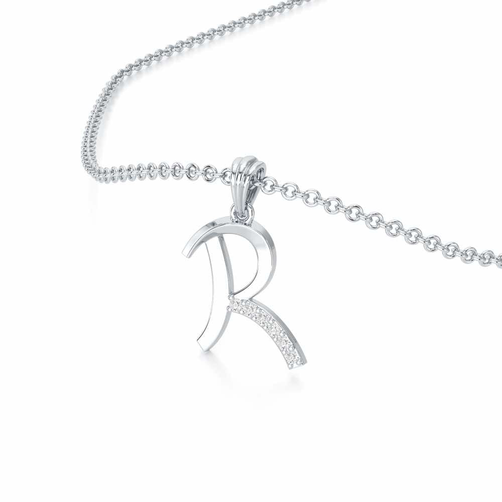 R-Luke Silver Pendant - White Gold - Image 2