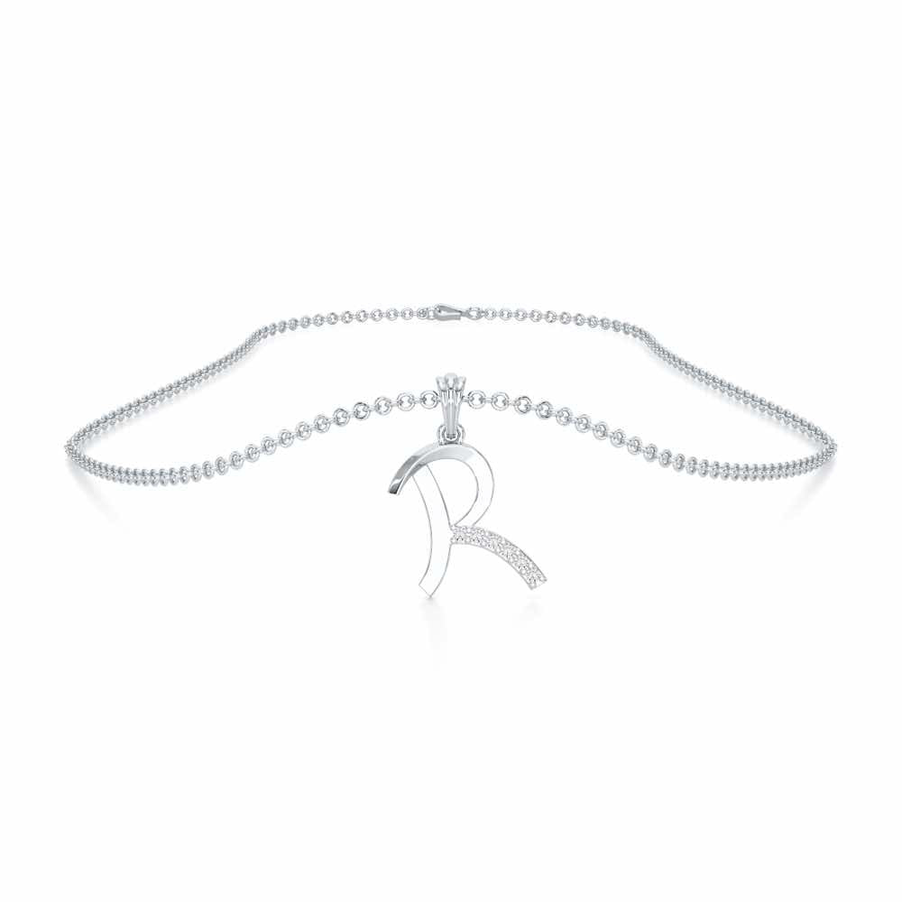 R-Luke Silver Pendant - White Gold - Image 3