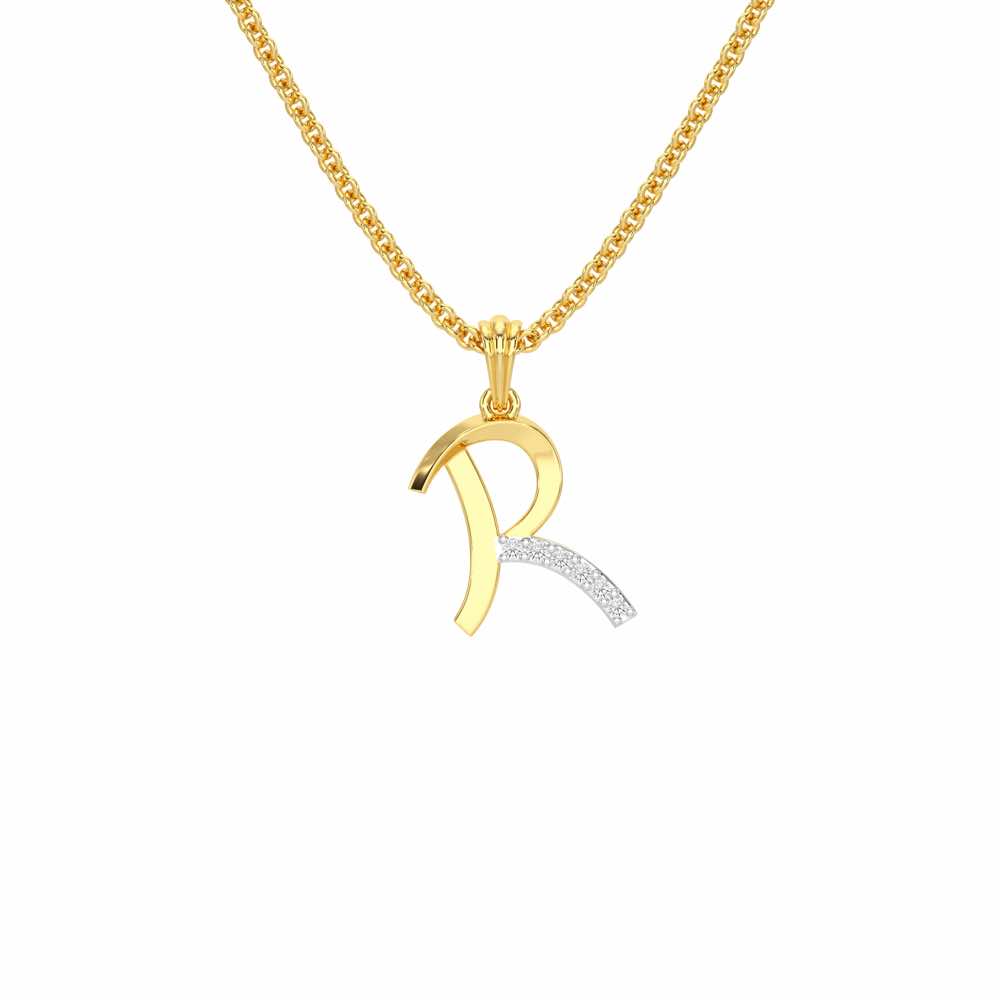R-Luke Silver Pendant - Yellow Gold - Image 1
