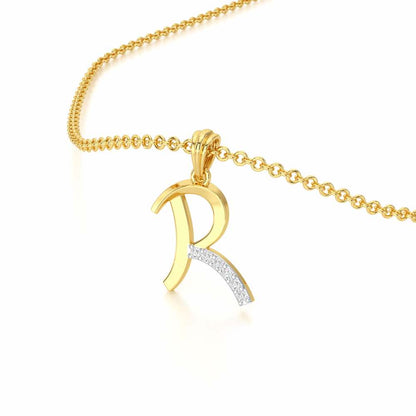 R-Luke Silver Pendant - Yellow Gold - Image 2