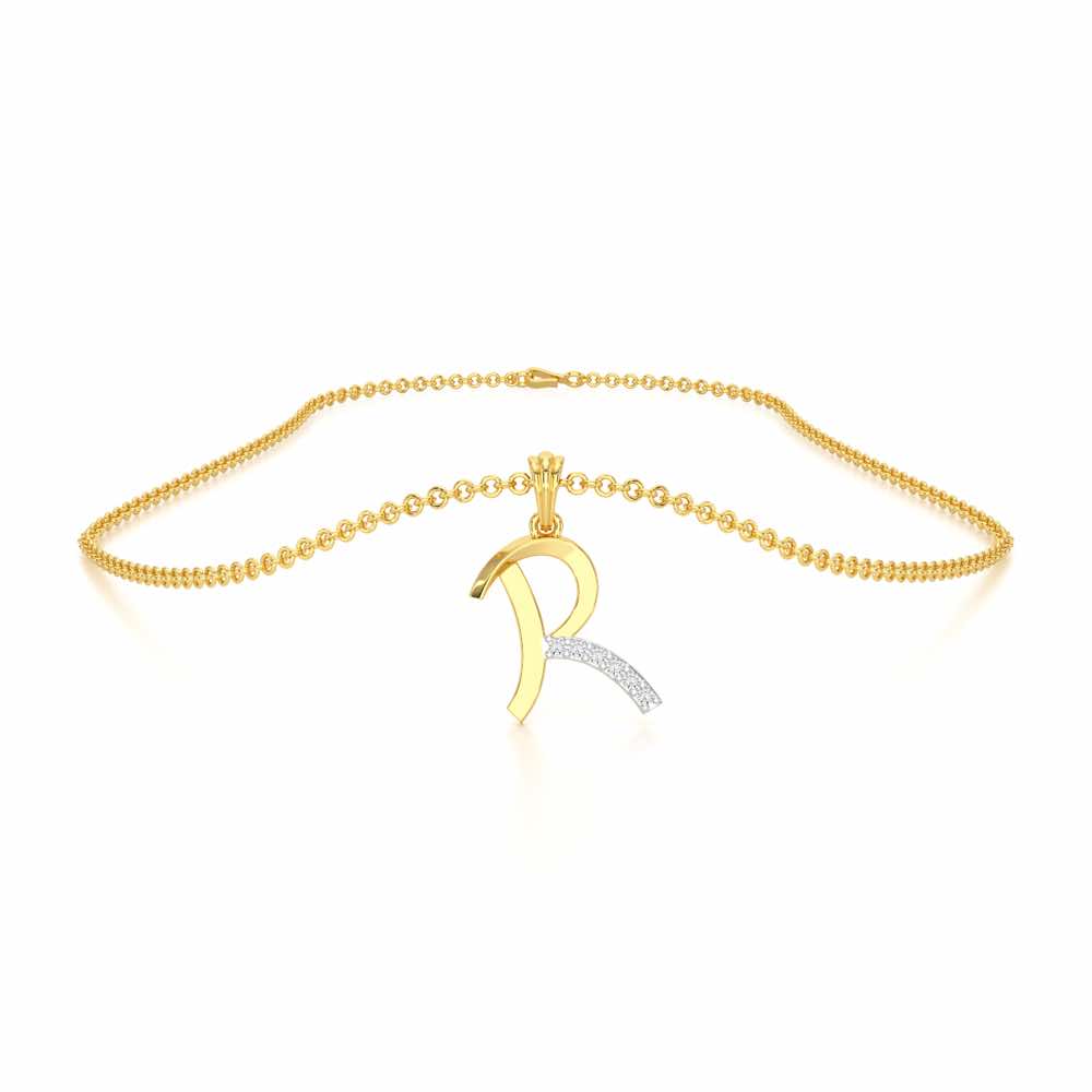 R-Luke Silver Pendant - Yellow Gold - Image 3