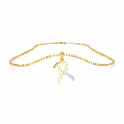 R-Luke Silver Pendant - Yellow Gold - Image 3