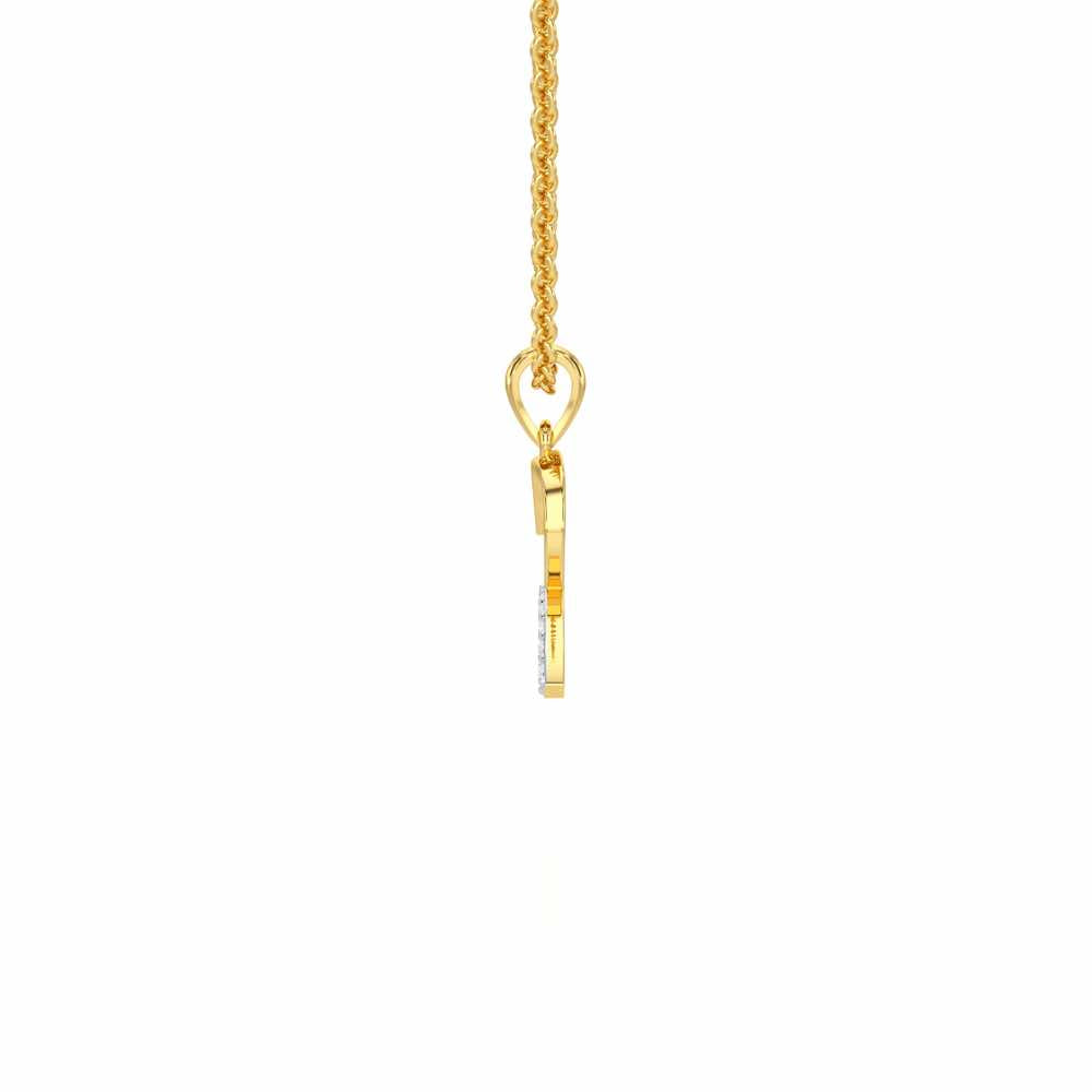 R-Luke Silver Pendant - Yellow Gold - Image 4