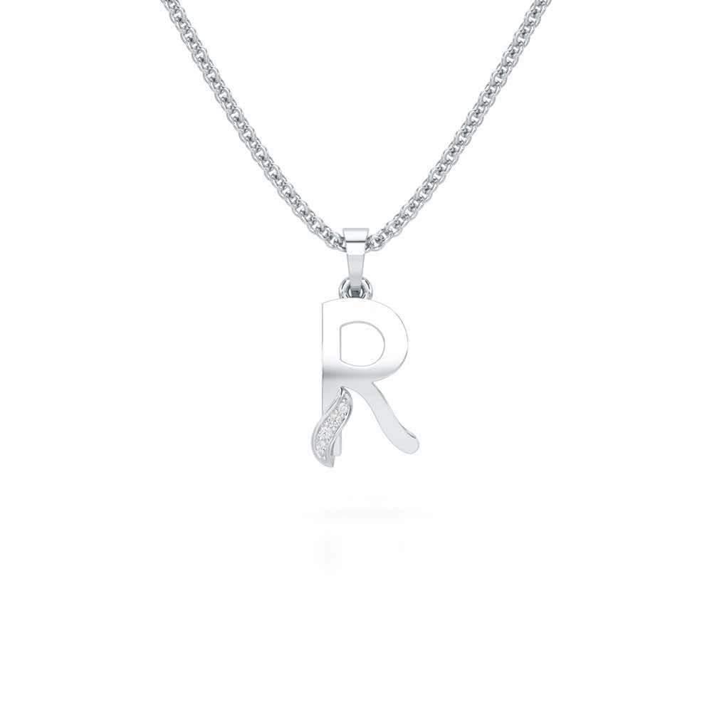 R-Spark Silver Pendant - White Gold - Image 1