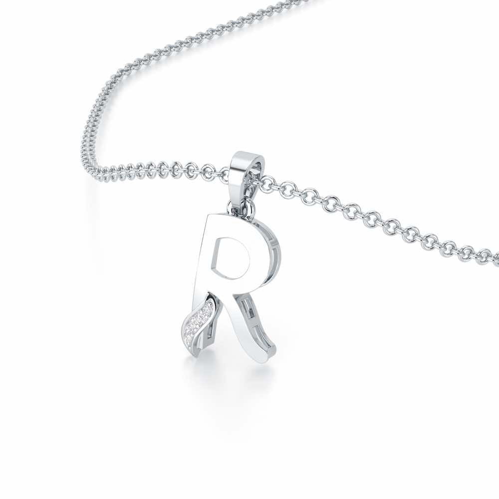 R-Spark Silver Pendant - White Gold - Image 2