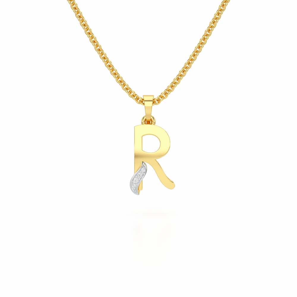 R-Spark Silver Pendant - Yellow Gold - Image 1