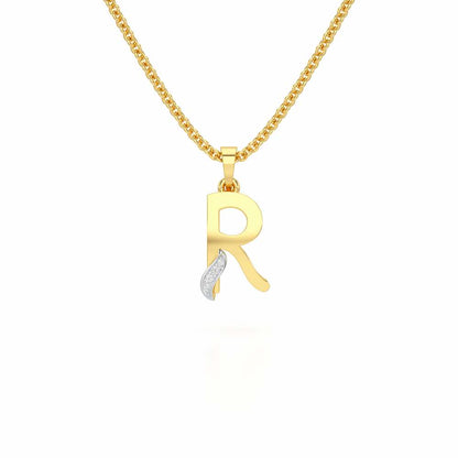R-Spark Silver Pendant - Yellow Gold - Image 1